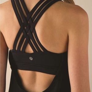 Lululemon Athletica Black Beat the Heat Open Back Tank